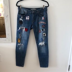 Patched Zara Jeans